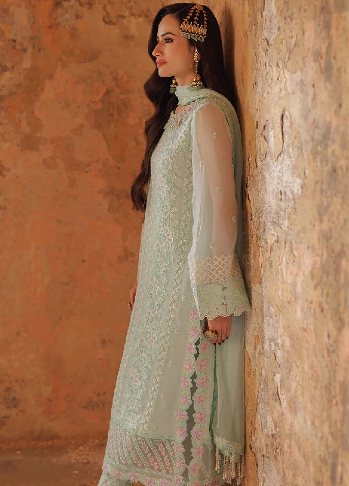 Luxe by Azure Embroidered Chiffon Suits Unstitched 3 Piece AZU24LE FFAS-124 Floral Fern - Festive Collection