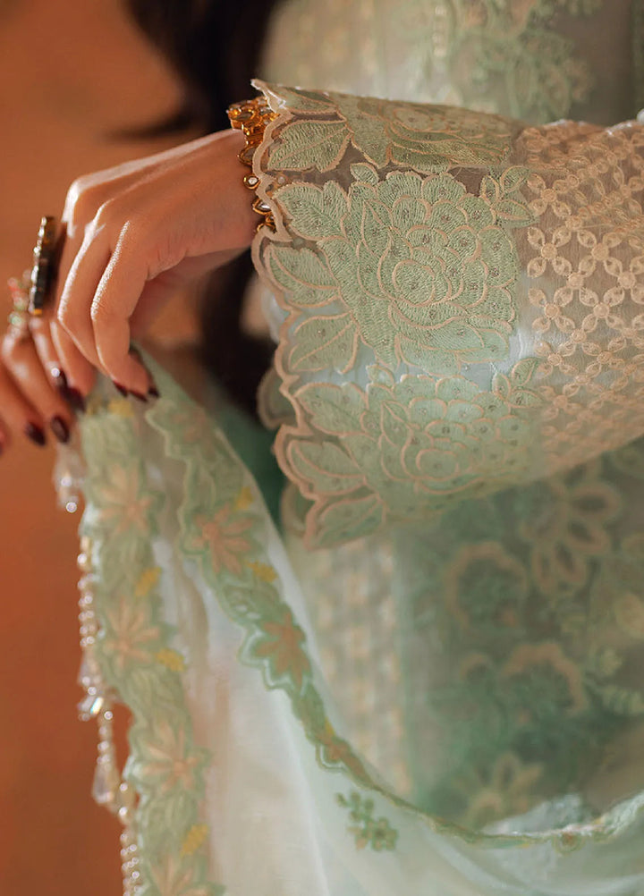 Luxe by Azure Embroidered Chiffon Suits Unstitched 3 Piece AZU24LE FFAS-124 Floral Fern - Festive Collection