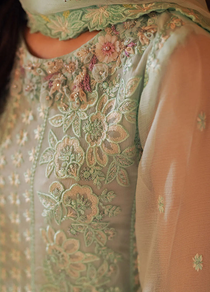 Luxe by Azure Embroidered Chiffon Suits Unstitched 3 Piece AZU24LE FFAS-124 Floral Fern - Festive Collection