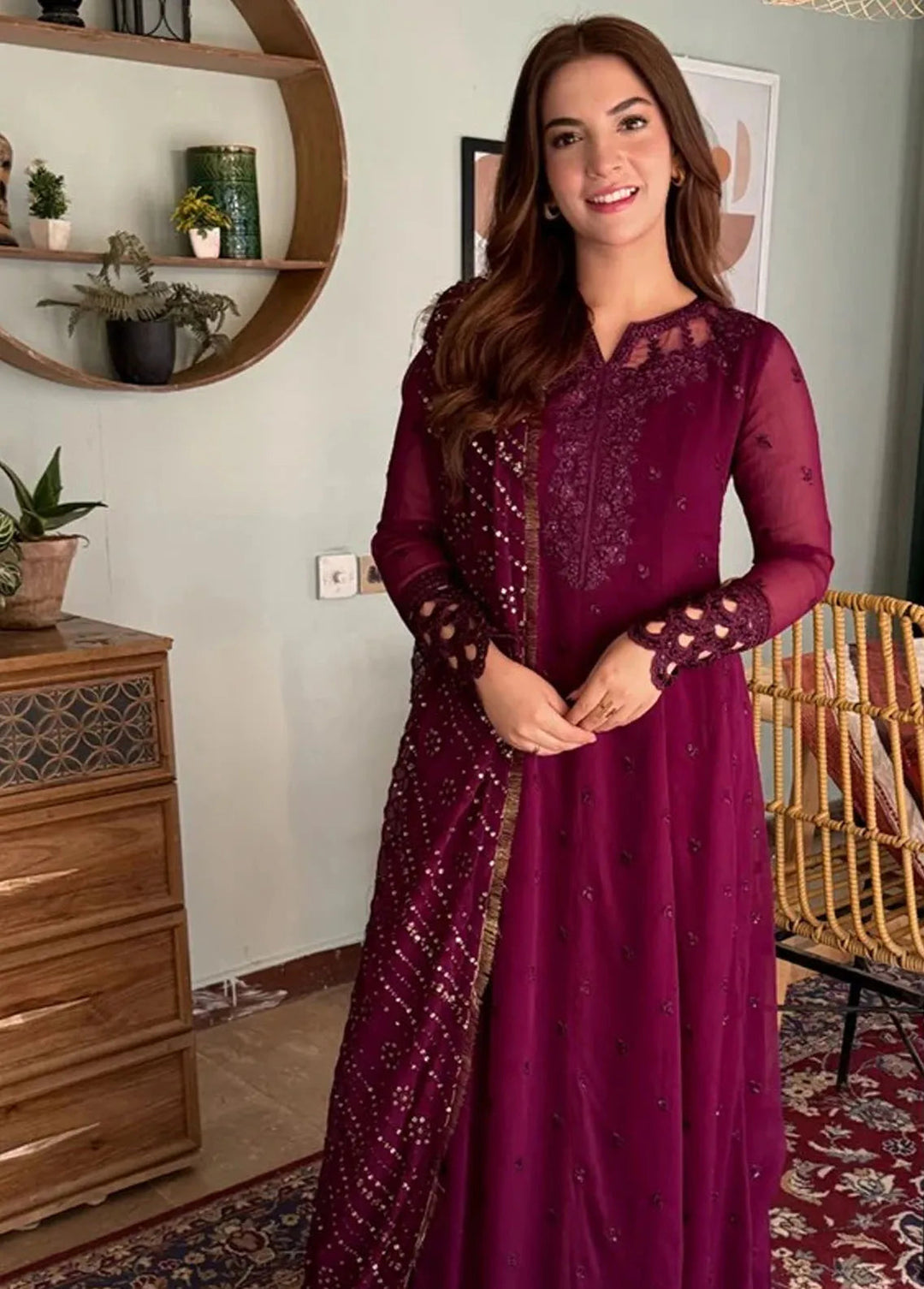 Luxe by Azure Embroidered Chiffon Suits Unstitched 3 Piece AZU24LE MFAS-121 Mysterious Fairy - Festive Collection