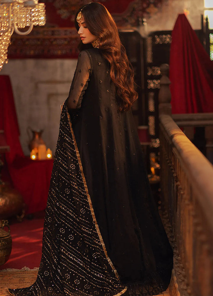 Luxe by Azure Embroidered Chiffon Suits Unstitched 3 Piece AZU24LE NMAS-121 Noir Majesty - Festive Collection