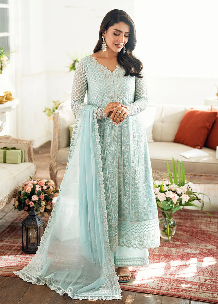 Luxe by Azure Embroidered Chiffon Suits Unstitched 3 Piece AZU25ED3 Azure Glow - Festive Collection