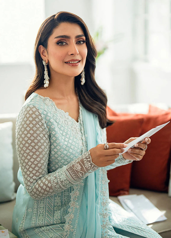 Luxe by Azure Embroidered Chiffon Suits Unstitched 3 Piece AZU25ED3 Azure Glow - Festive Collection