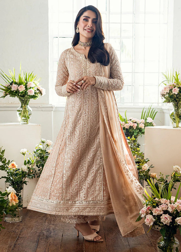 Luxe by Azure Embroidered Chiffon Suits Unstitched 3 Piece AZU25ED3 Celestial Cream - Festive Collection