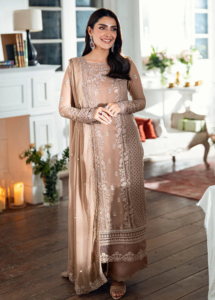 Luxe by Azure Embroidered Chiffon Suits Unstitched 3 Piece AZU25ED3 Hazel Veil - Festive Collection