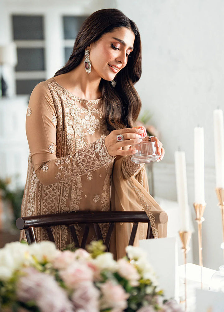 Luxe by Azure Embroidered Chiffon Suits Unstitched 3 Piece AZU25ED3 Hazel Veil - Festive Collection
