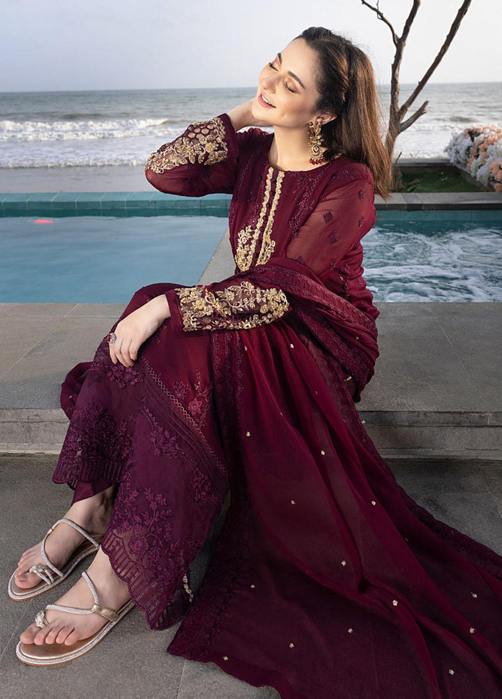 Luxe By Azure Embroidered  Suits Unstitched 3 Piece AZU23LX AS-106 Carnelian - Eid Collection