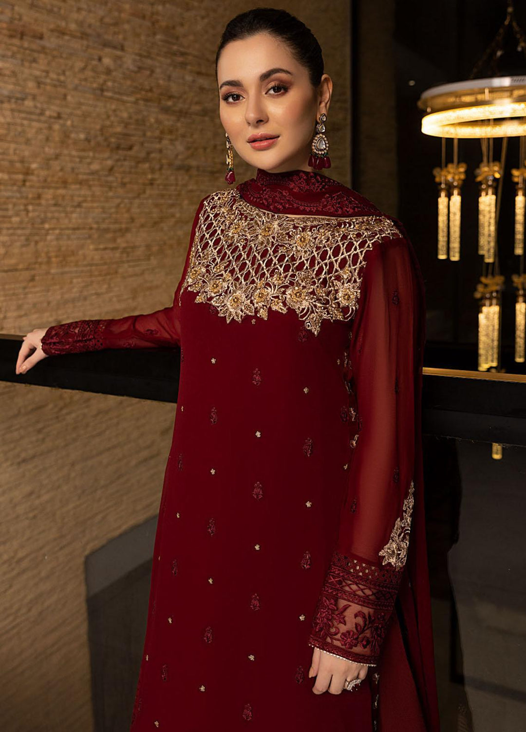 Luxe By Azure Embroidered  Suits Unstitched 3 Piece AZU23LX AS-111  Mookaite - Eid Collection