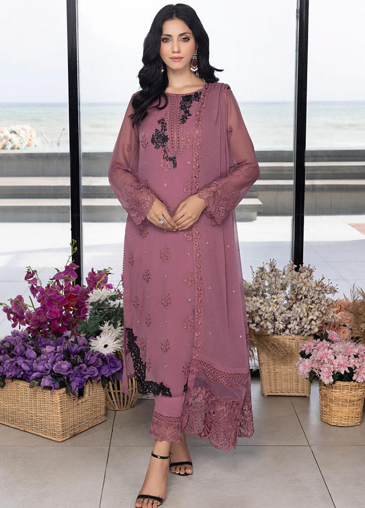 Luxe By Azure Embroidered  Suits Unstitched 3 Piece AZU23LX AS-113 Rosy Glaze - Eid Collection