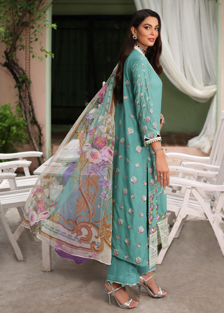 Luxe By Elaf Embroidered Lawn Suits Unstitched 3 Piece EF23LX ELJ-01B Milani - Luxury Collection
