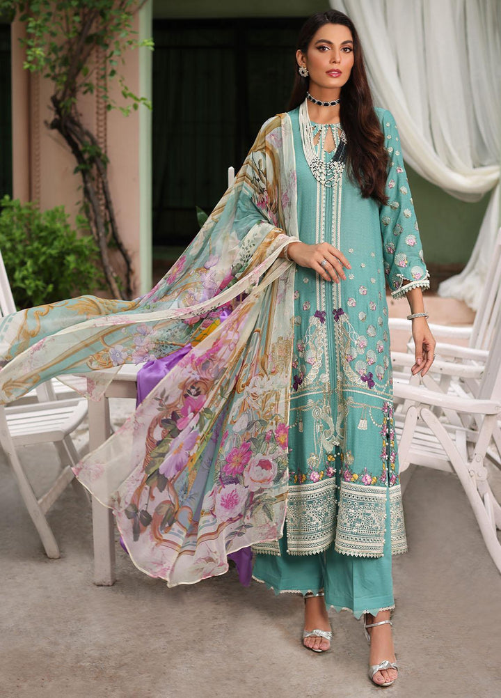 Luxe By Elaf Embroidered Lawn Suits Unstitched 3 Piece EF23LX ELJ-01B Milani - Luxury Collection