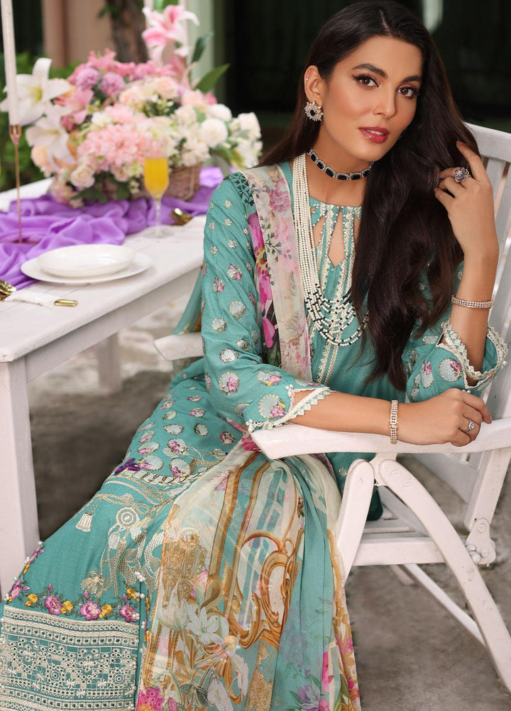 Luxe By Elaf Embroidered Lawn Suits Unstitched 3 Piece EF23LX ELJ-01B Milani - Luxury Collection
