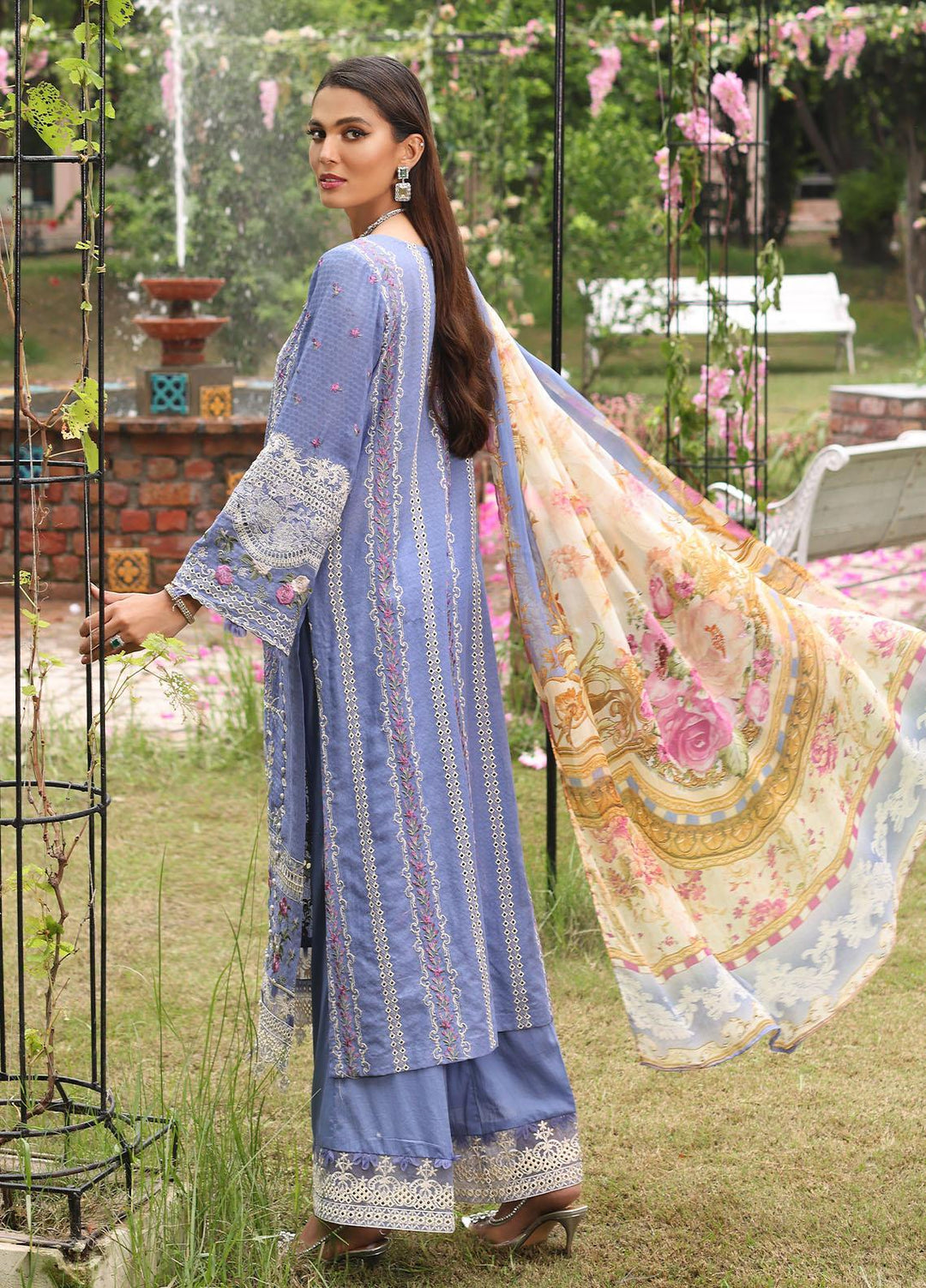 Luxe By Elaf Embroidered Lawn Suits Unstitched 3 Piece EF23LX ELJ-02A Brittany - Luxury Collection