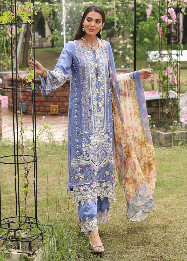 Luxe By Elaf Embroidered Lawn Suits Unstitched 3 Piece EF23LX ELJ-02A Brittany - Luxury Collection