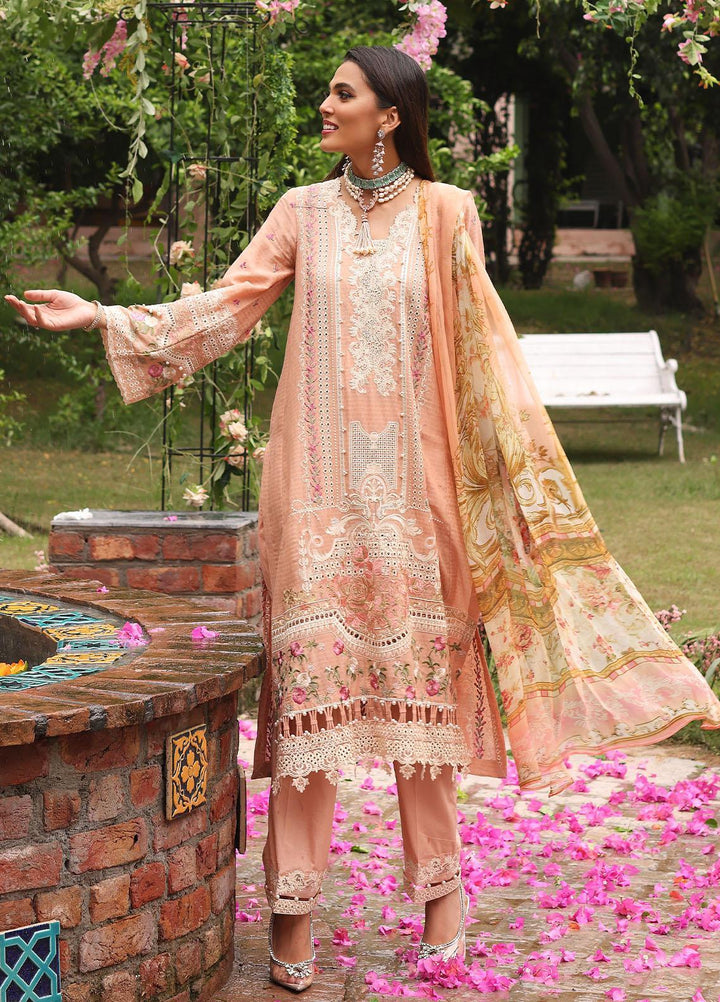 Luxe By Elaf Embroidered Lawn Suits Unstitched 3 Piece EF23LX ELJ-02B Helene - Luxury Collection