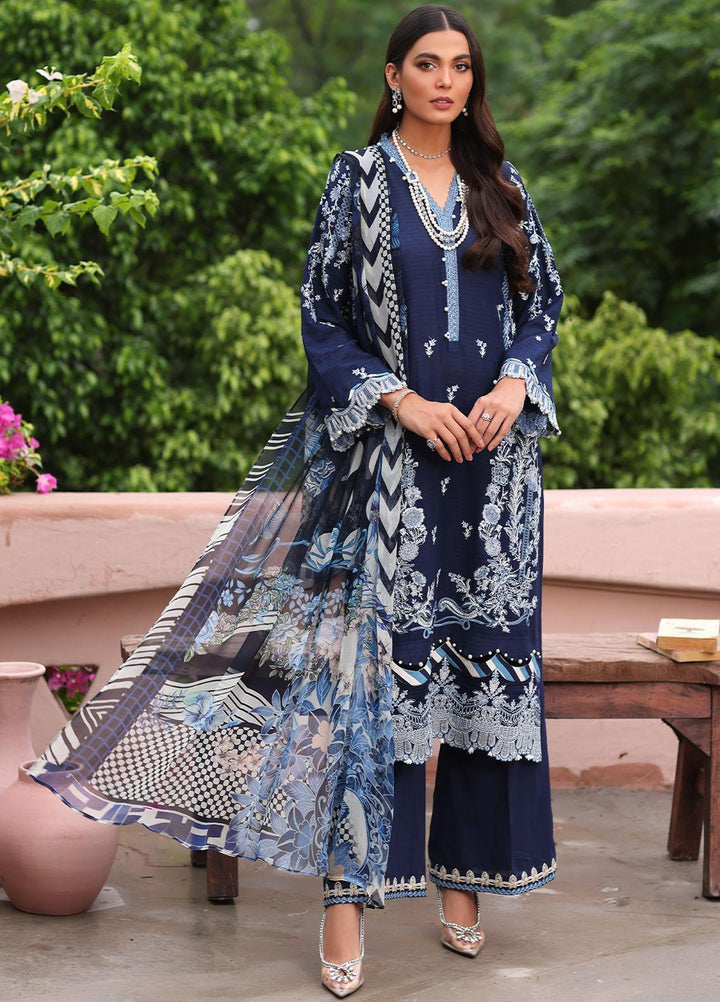 Luxe By Elaf Embroidered Lawn Suits Unstitched 3 Piece EF23LX ELJ-04B Amuse Me - Luxury Collection