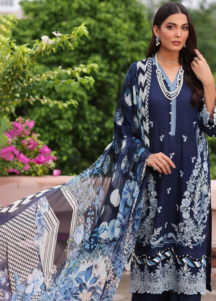 Luxe By Elaf Embroidered Lawn Suits Unstitched 3 Piece EF23LX ELJ-04B Amuse Me - Luxury Collection