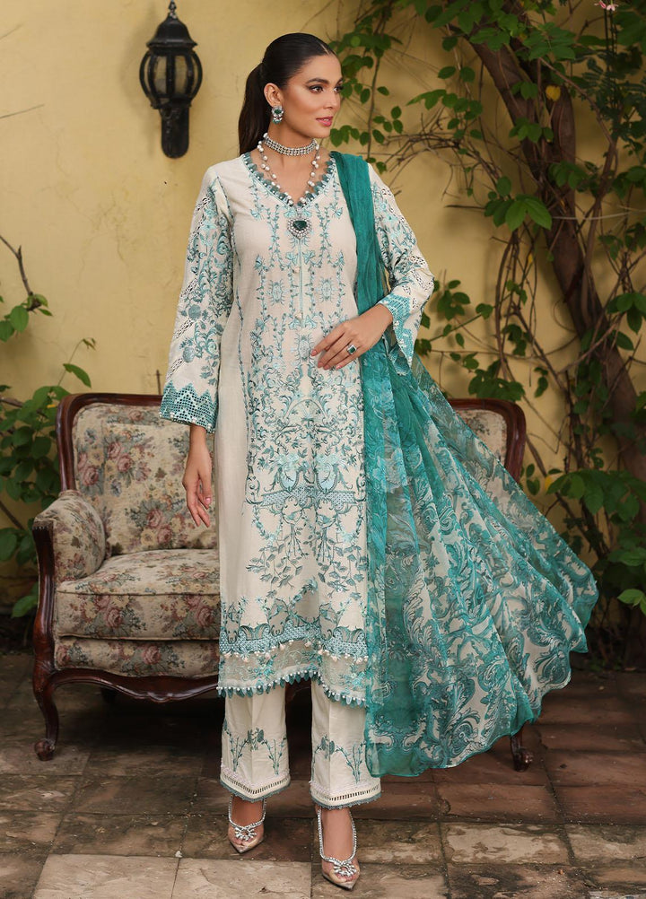 Luxe By Elaf Embroidered Lawn Suits Unstitched 3 Piece EF23LX ELJ-05A Icedream - Luxury Collection