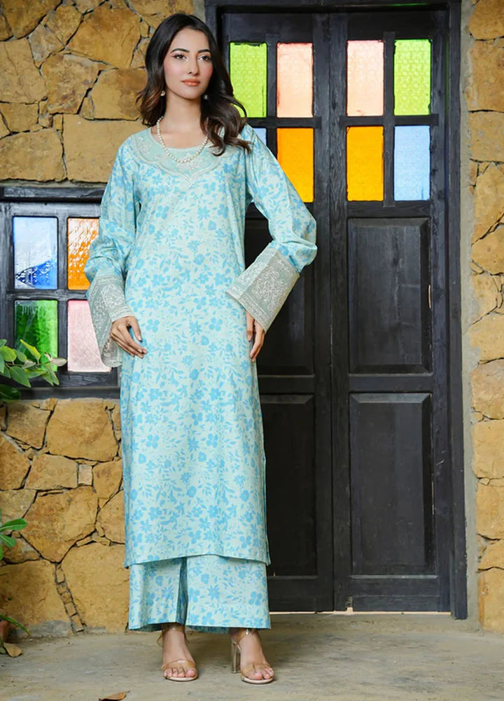 Luxe by Fatima Pret Embroidered Silk 2 Piece Suit Emerald green