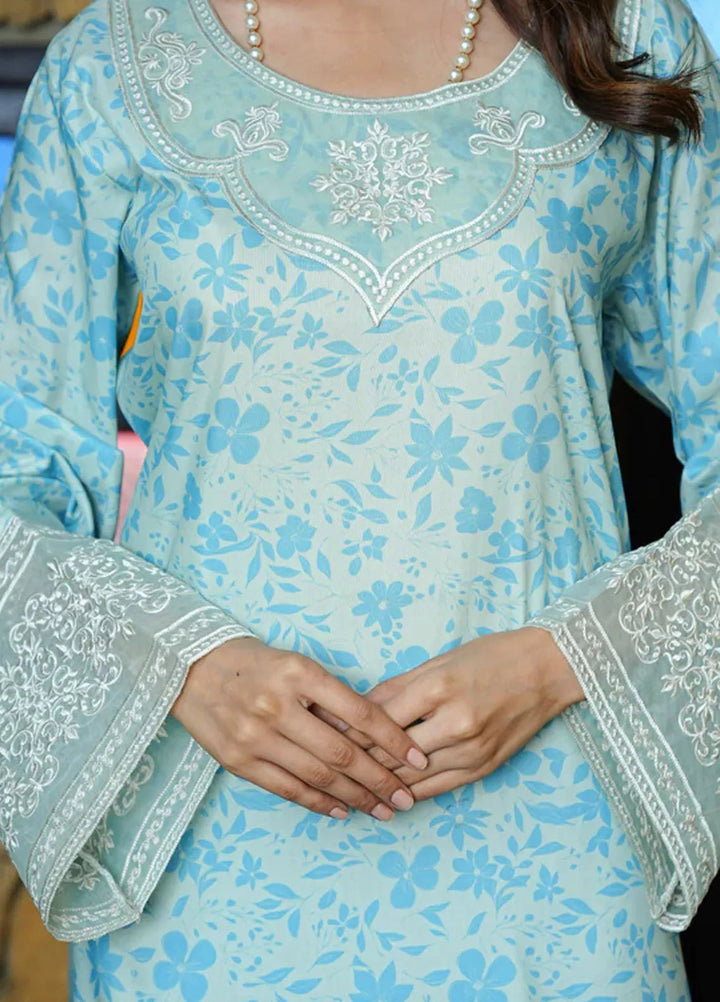 Luxe by Fatima Pret Embroidered Silk 2 Piece Suit Emerald green