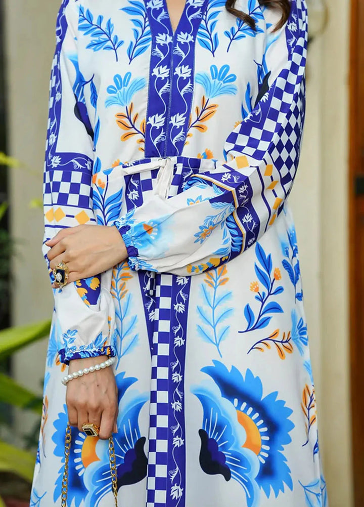 Luxe by Fatima Pret Printed Silk 2 Piece Suit Ocean Breeze