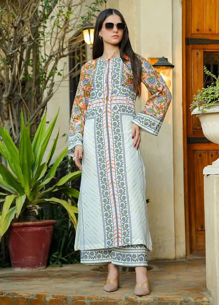 Luxe by Fatima Pret Printed Silk 2 Piece Suit Petal Blossom