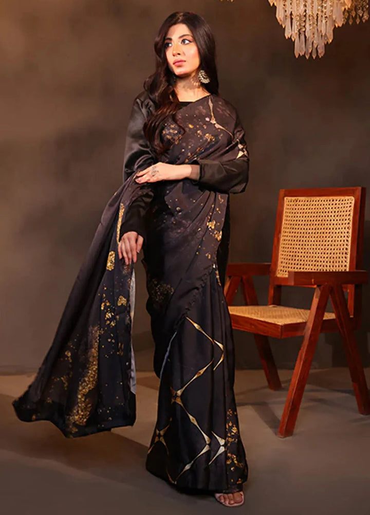 Luxe Layers by Nazmina Pret Embroidered Silk Saree Cocoa Dream LL-07