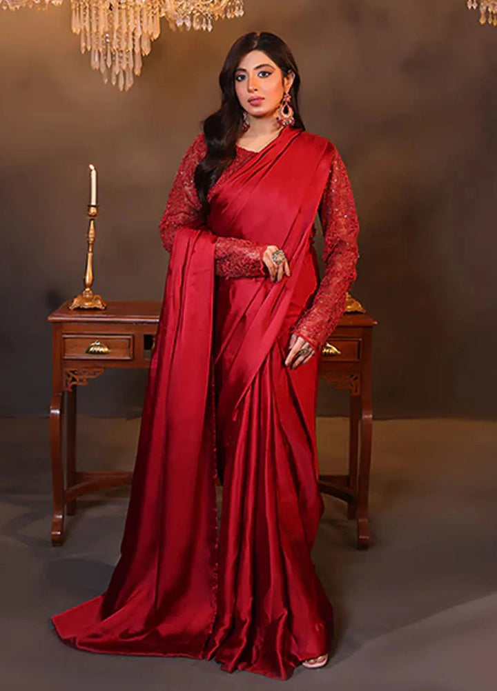 Luxe Layers by Nazmina Pret Embroidered Silk Saree Ruby Grace LL-01