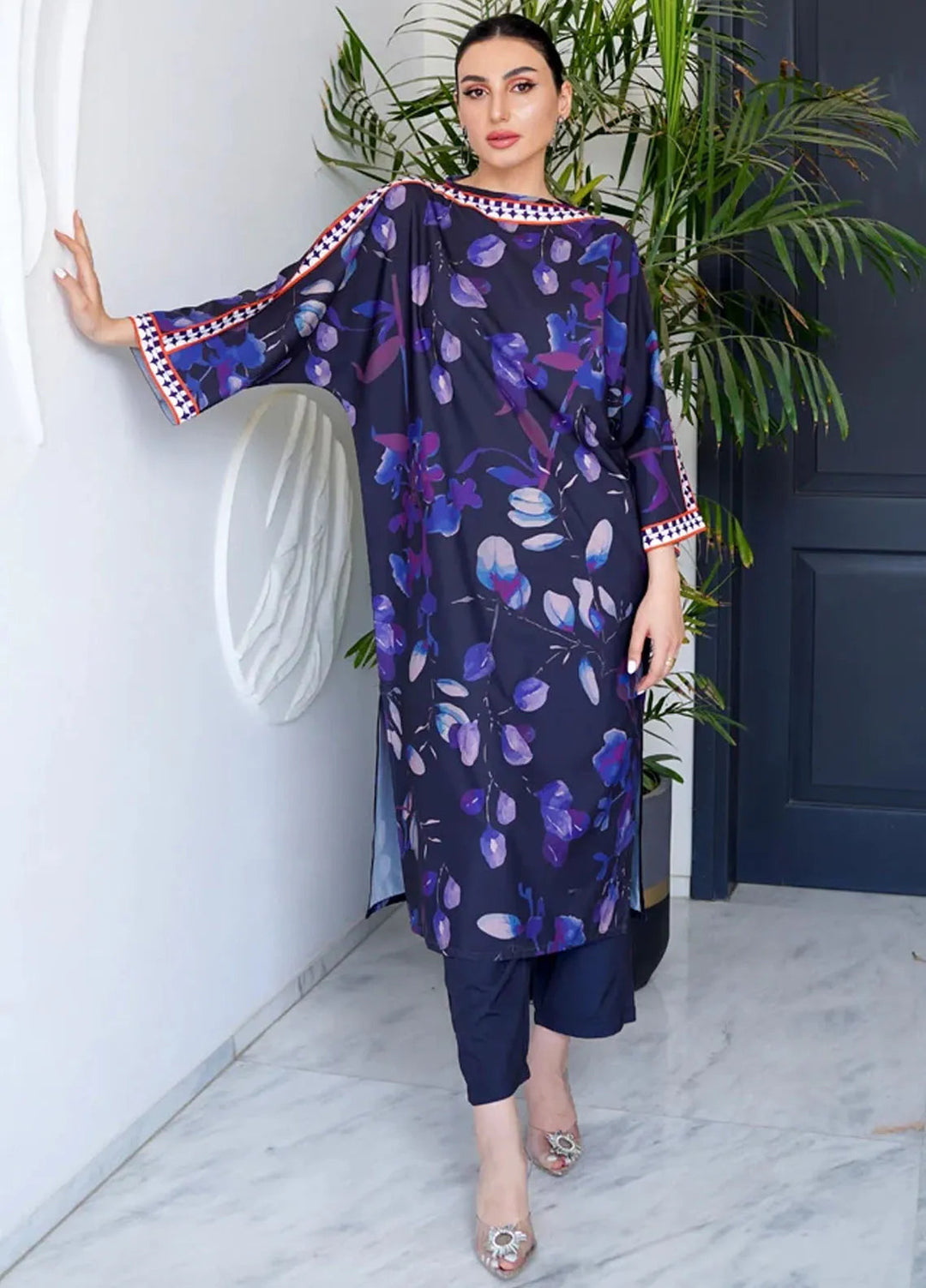 Luxury Revival By Dhaga Pret Printed Dhaga 2 Piece Suit Aqua