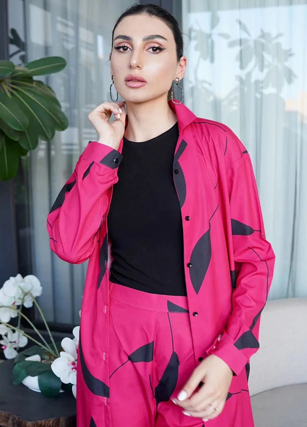 Luxury Revival By Dhaga Pret Printed Dhaga 2 Piece Suit Carmine