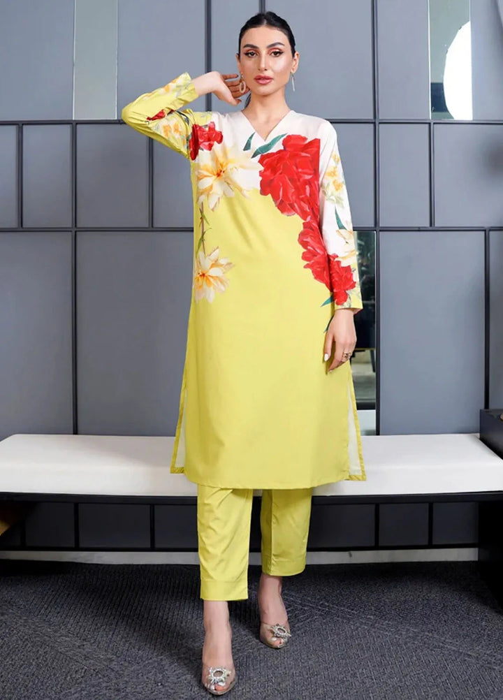 Luxury Revival By Dhaga Pret Printed Dhaga 2 Piece Suit Verdant