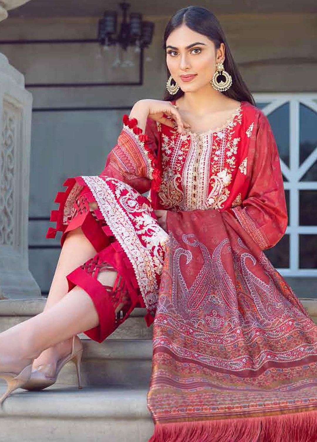 LYLA Embroidered Lawn Suits Unstitched 3 Piece LA21L D-01 - Luxury Collection