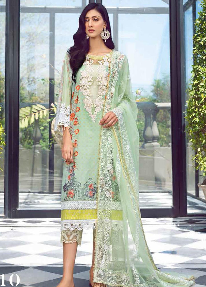 LYLA Embroidered Lawn Suits Unstitched 3 Piece LA21L D-10 - Luxury Collection