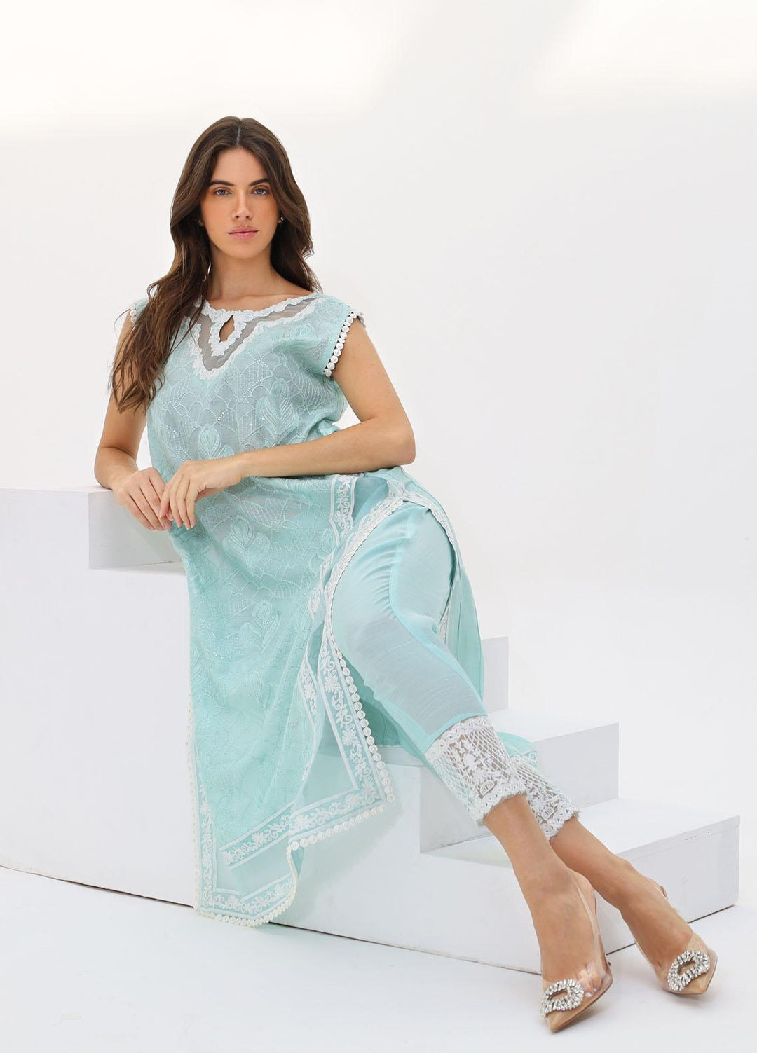 LYLA Embroidered Cotton Net Suits Unstitched 3 Piece LY22L-2 D-02 - Luxury Collection