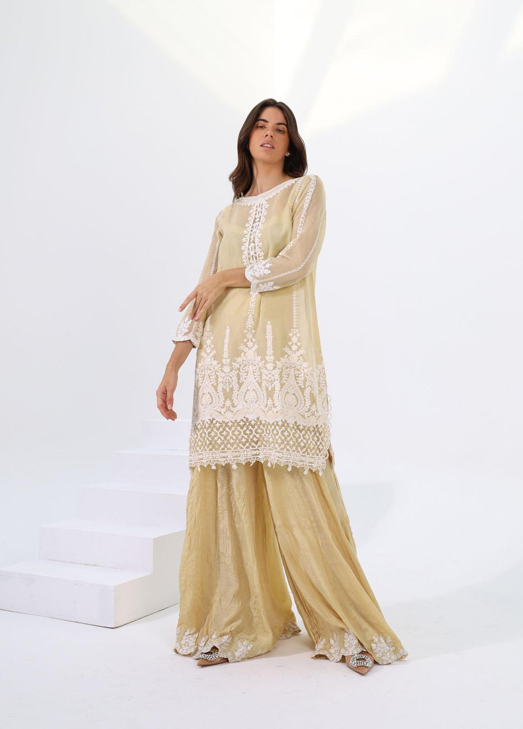 LYLA Embroidered Cotton Net Suits Unstitched 3 Piece LY22L-2 D-03 - Luxury Collection