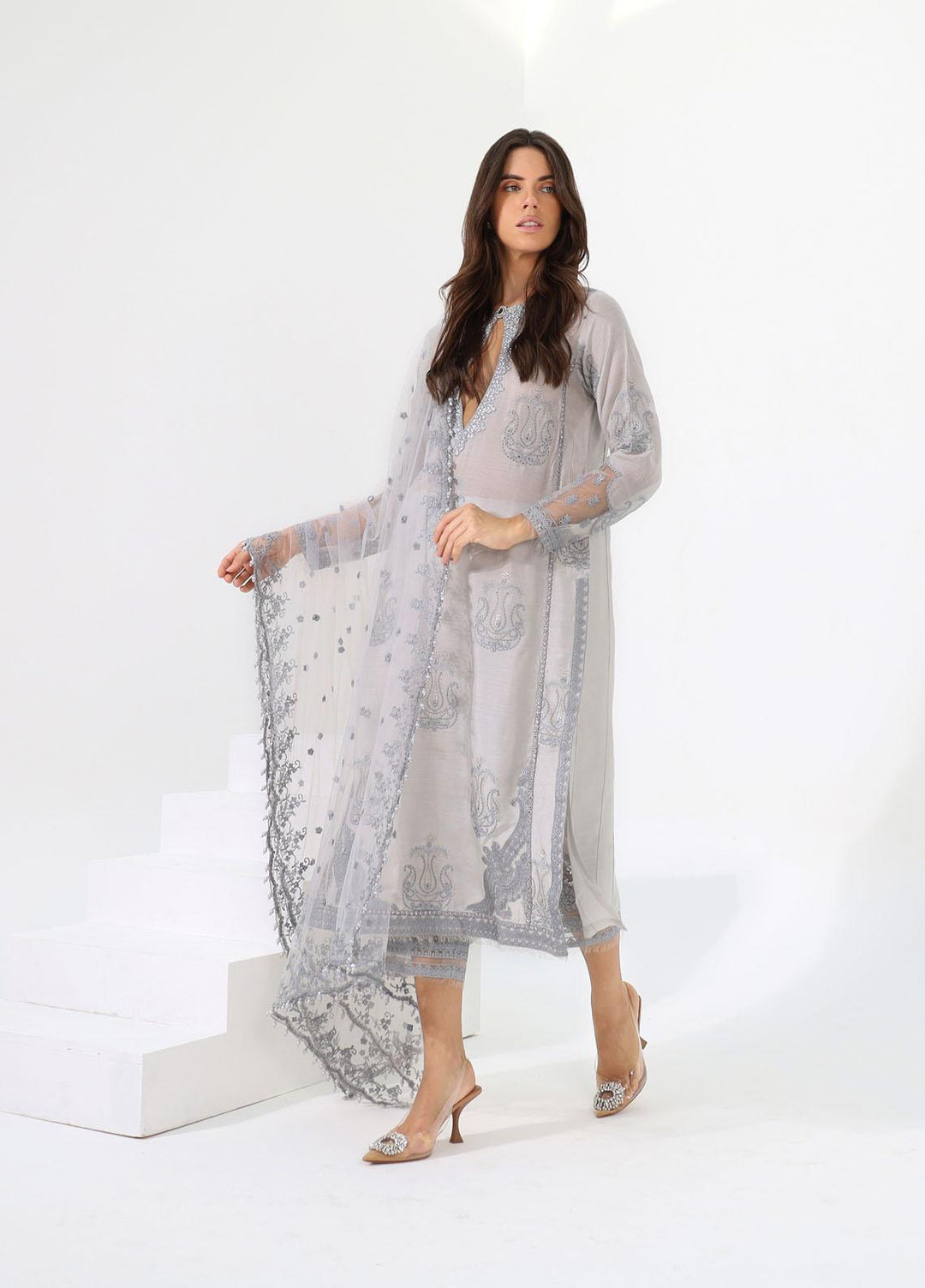 LYLA Embroidered Cotton Net Suits Unstitched 3 Piece LY22L-2 D-06 - Luxury Collection