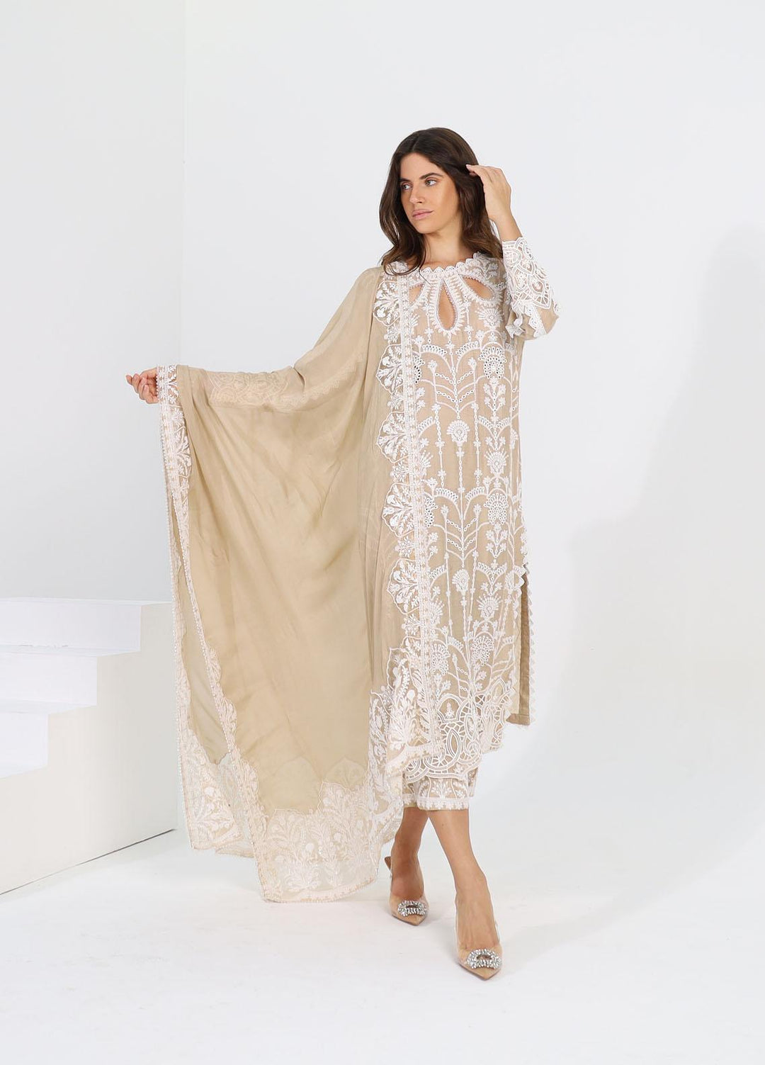 LYLA Embroidered Cotton Net Suits Unstitched 3 Piece LY22L-2 D-07 - Luxury Collection