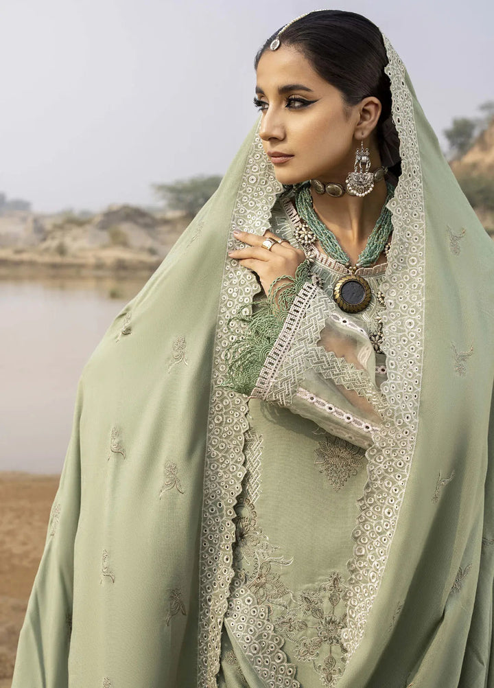 Lyra by Meerak Embroidered Peach Wool Suit Unstitched 3 Piece MRK24LW D-04 Meena - Winter Collection
