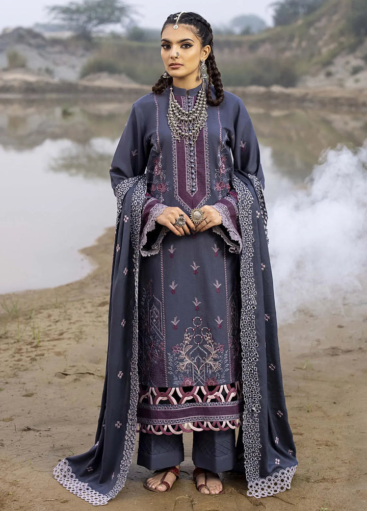 Lyra by Meerak Embroidered Peach Wool Suit Unstitched 3 Piece MRK24LW D-10 Zoha - Winter Collection