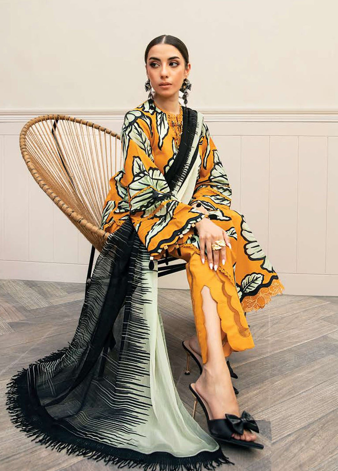 M Basic by Maria B Embroidered Lawn Suits Unstitched 3 Piece MB25EE D-02 A - Summer Collection