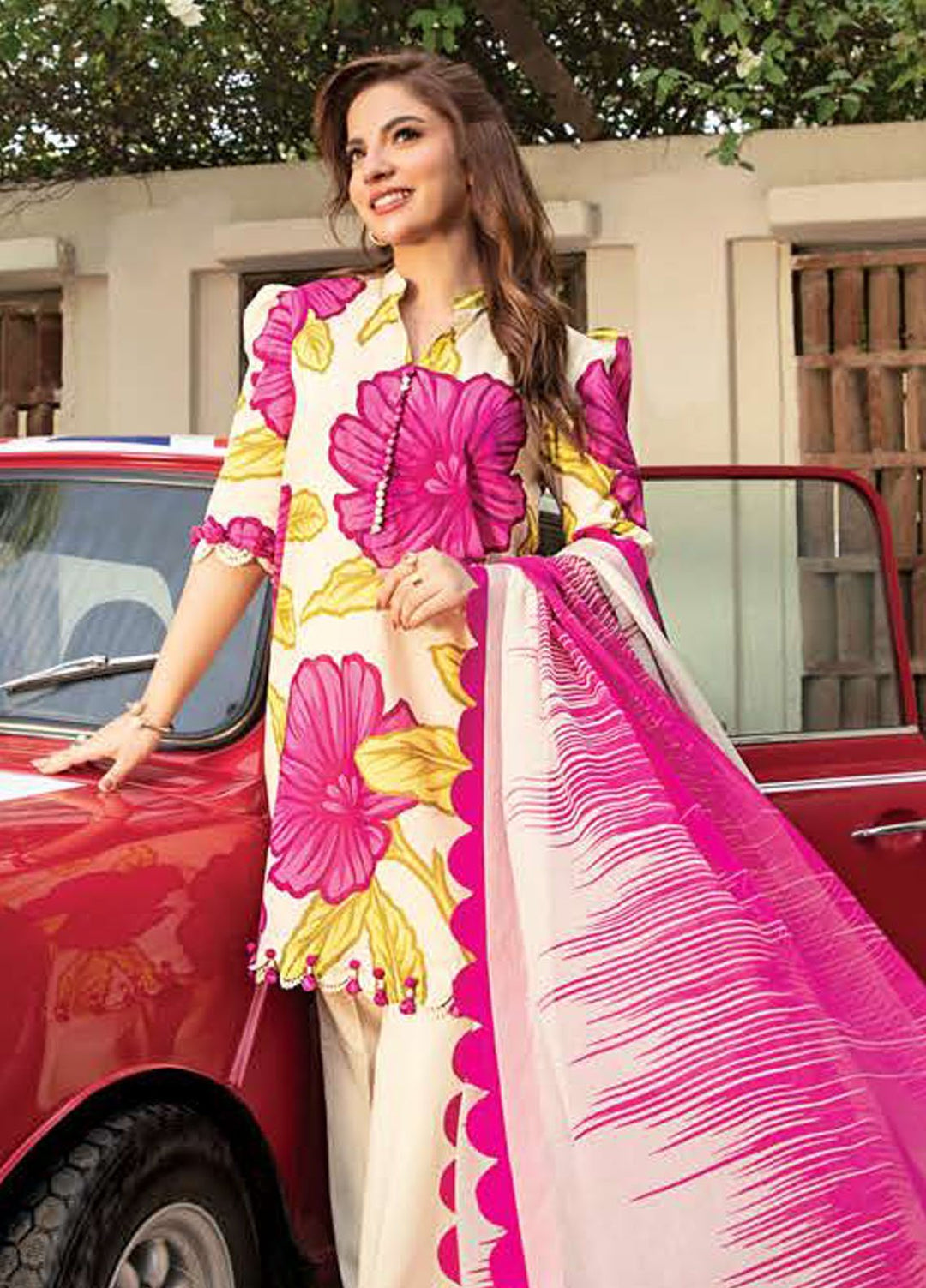 M Basic by Maria B Embroidered Lawn Suits Unstitched 3 Piece MB25EE D-02 B - Summer Collection