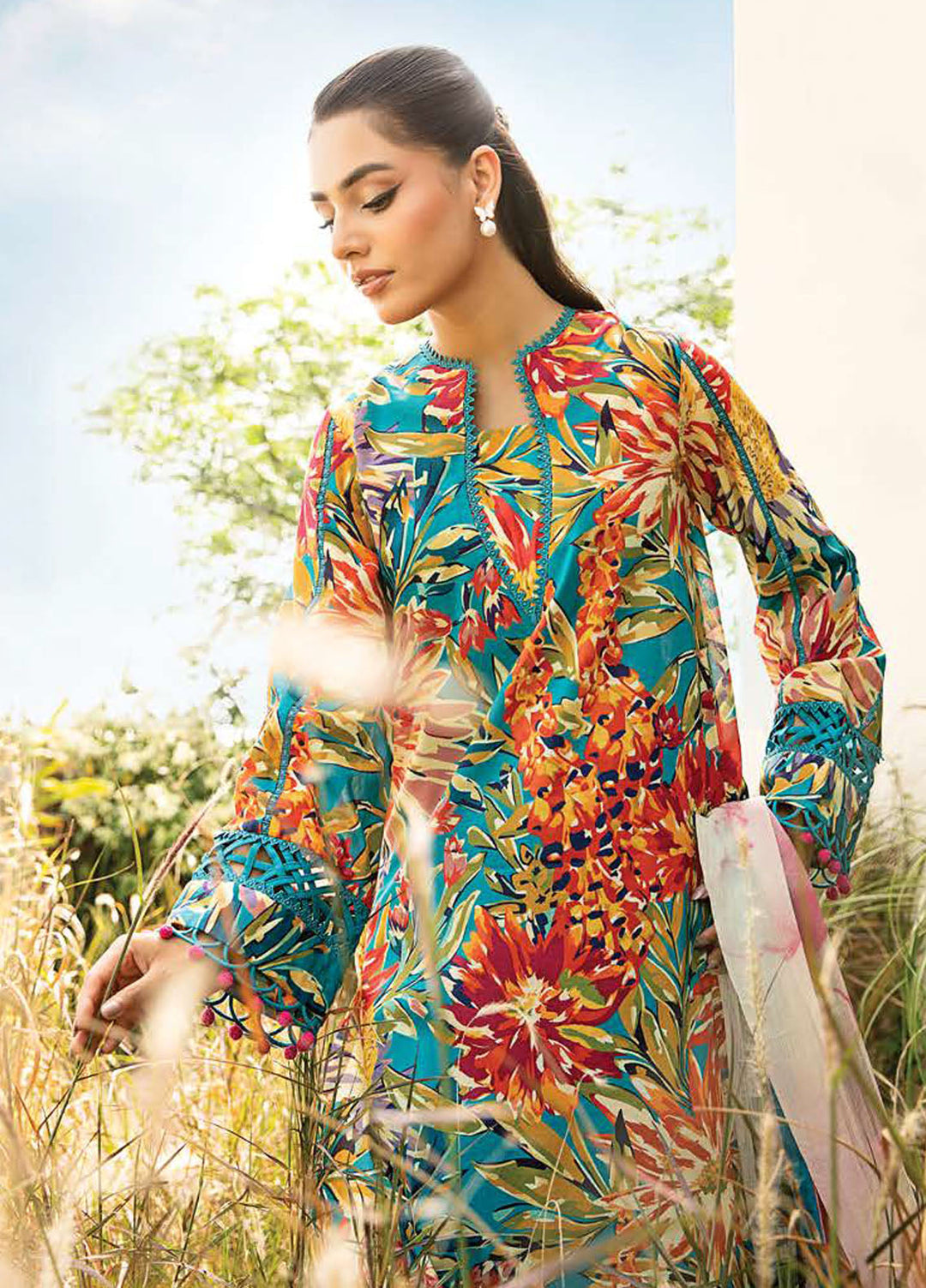 M Basic by Maria B Embroidered Lawn Suits Unstitched 3 Piece MB25EE D-03 A - Summer Collection