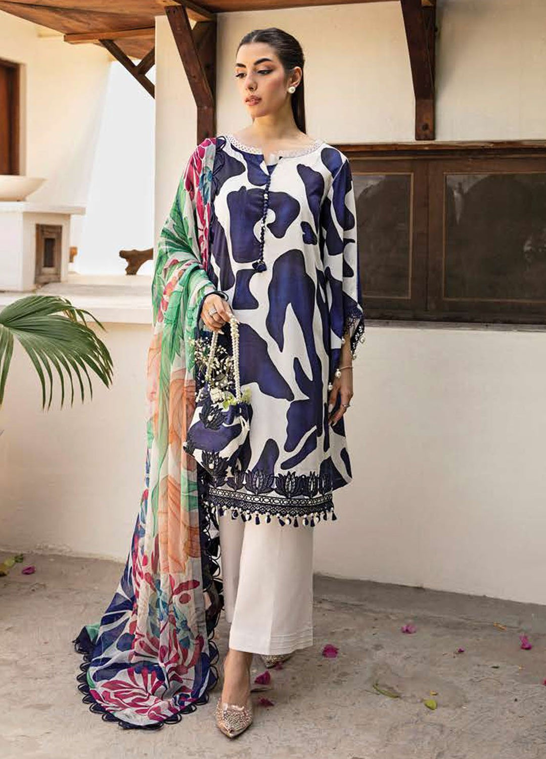 M Basic by Maria B Embroidered Lawn Suits Unstitched 3 Piece MB25EE D-05 B - Summer Collection
