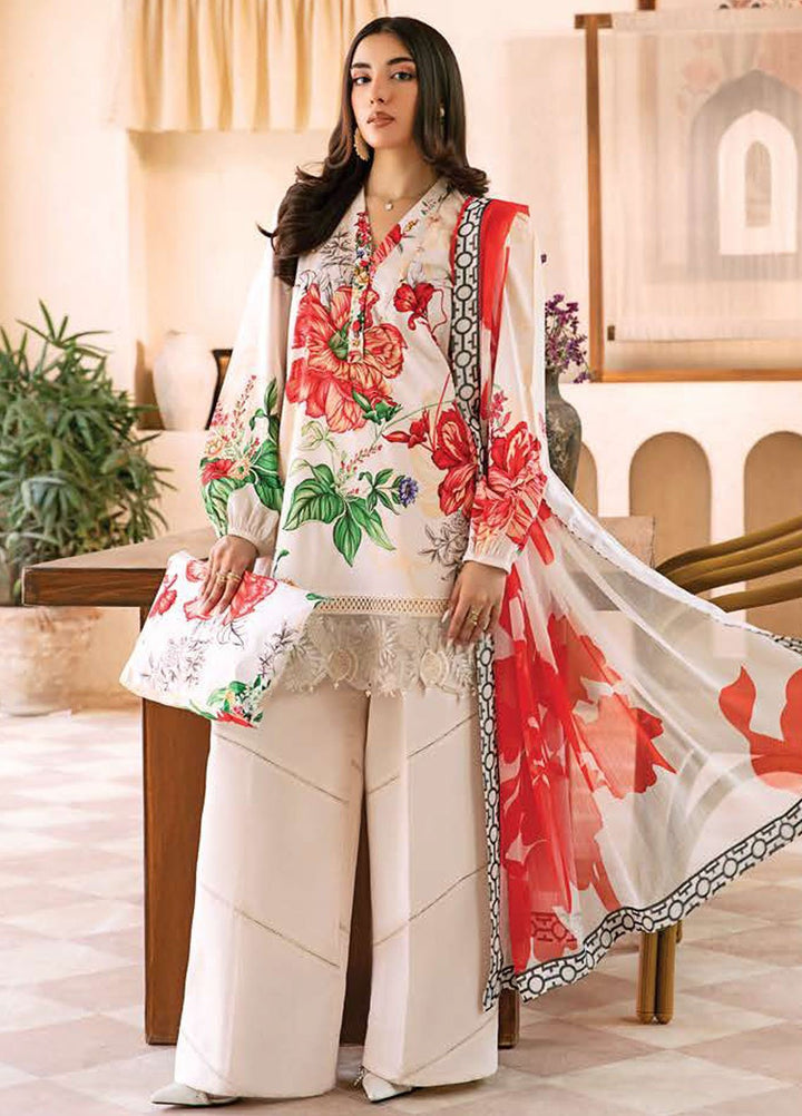 M Basic by Maria B Embroidered Lawn Suits Unstitched 3 Piece MB25EE D-07 B - Summer Collection