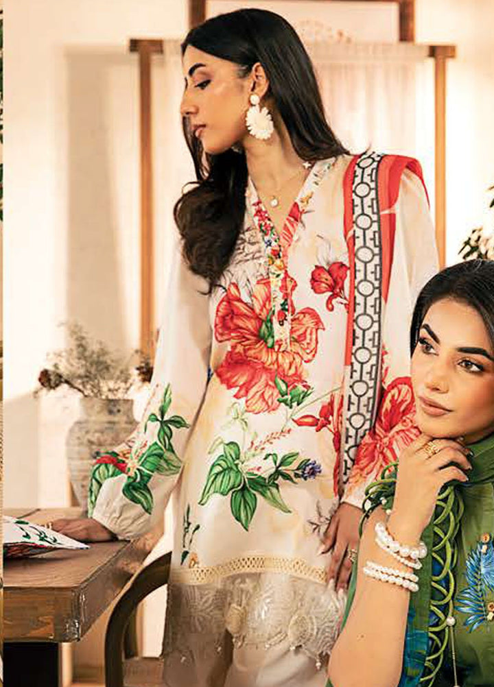 M Basic by Maria B Embroidered Lawn Suits Unstitched 3 Piece MB25EE D-07 B - Summer Collection