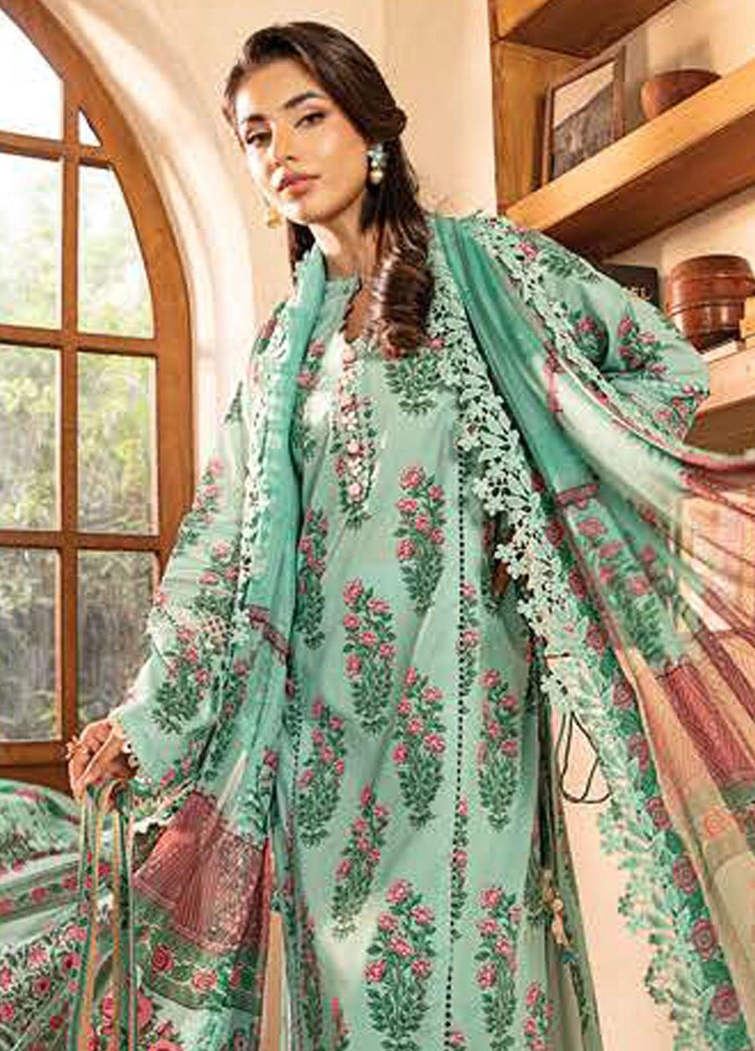 M Basic by Maria B Embroidered Lawn Suits Unstitched 3 Piece MB25EE D-08 B - Summer Collection