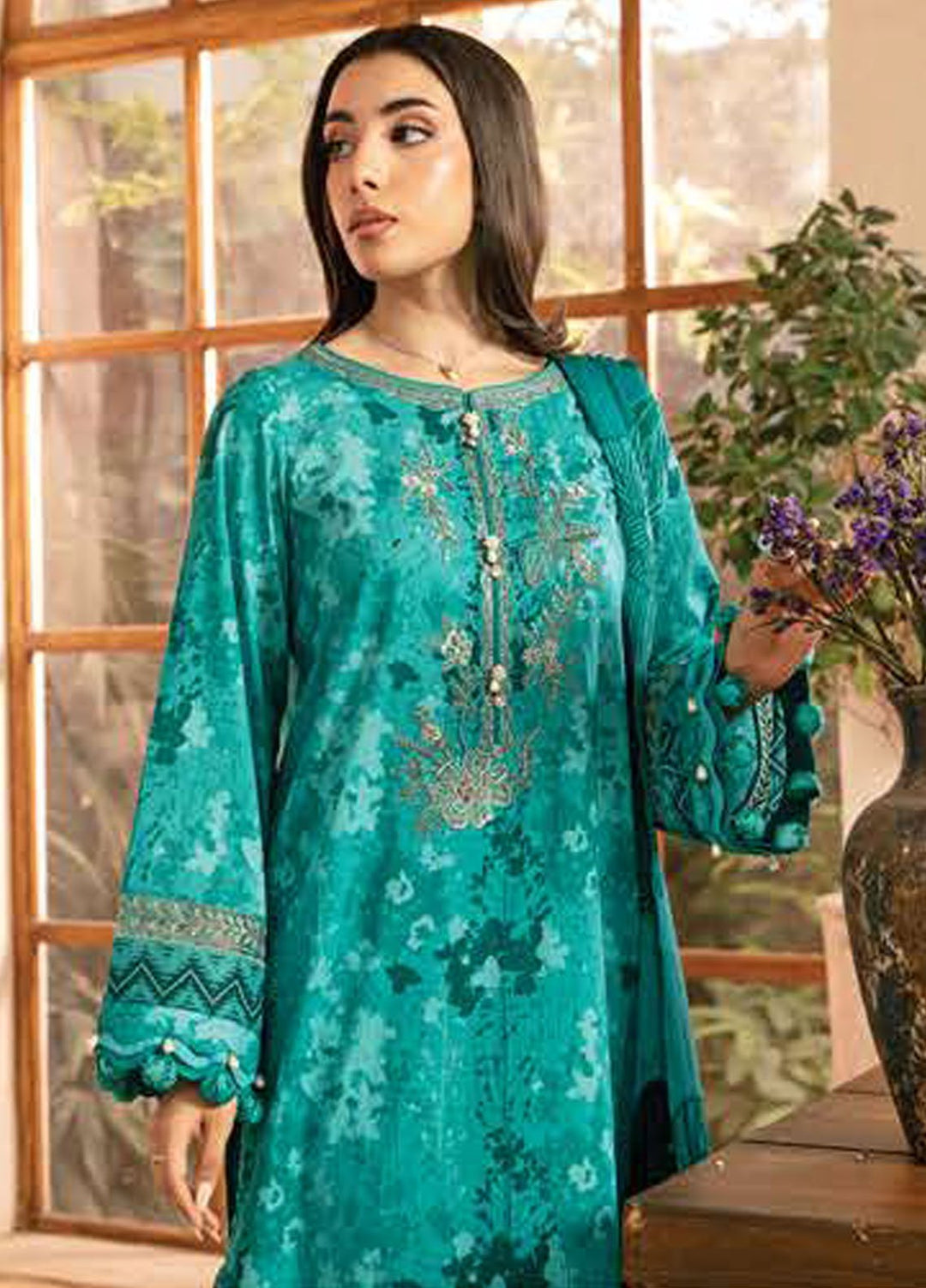 M Basic by Maria B Embroidered Lawn Suits Unstitched 3 Piece MB25EE D-10 A - Summer Collection