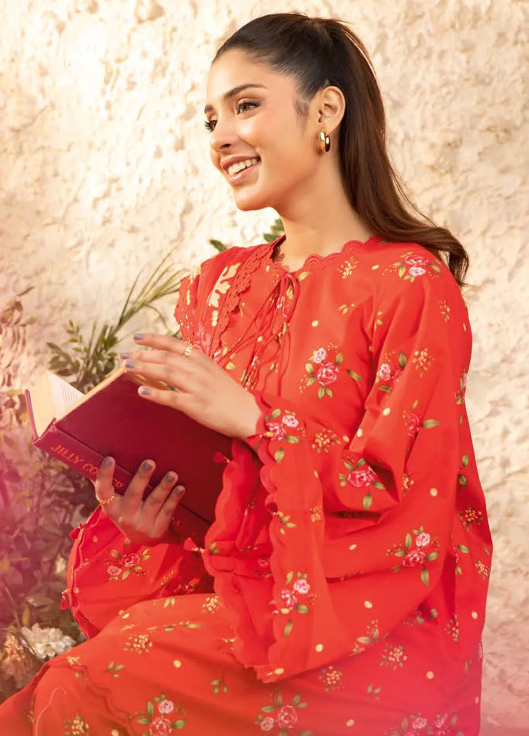 M basic Elaheh by Maria B Printed Lawn Suit Unstitched 3 Piece MB25EM D-01 - Summer Collection