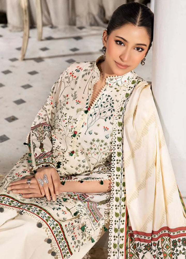 M basic Elaheh by Maria B Printed Lawn Suit Unstitched 3 Piece MB25EM D-02 - Summer Collection