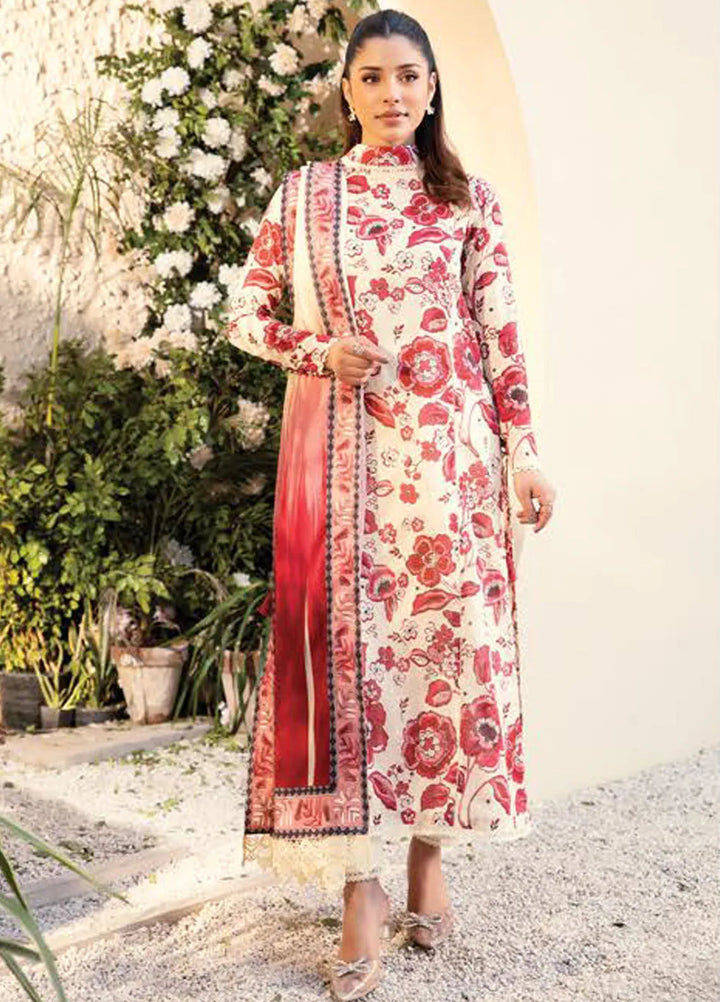 M basic Elaheh by Maria B Printed Lawn Suit Unstitched 3 Piece MB25EM D-03 - Summer Collection